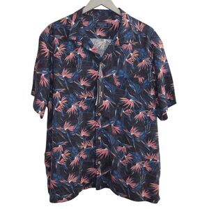 NWT Vineyard Vines Birds Of Paradise Island Cabana Shirt Linen Blend Sz L